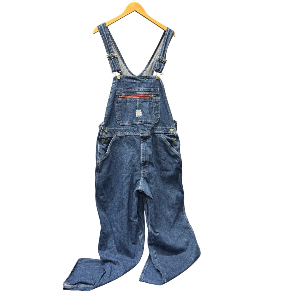 Pointer Brand Bib Overalls Mens 40 Denim Blue Workwear Made in USA Vintage
